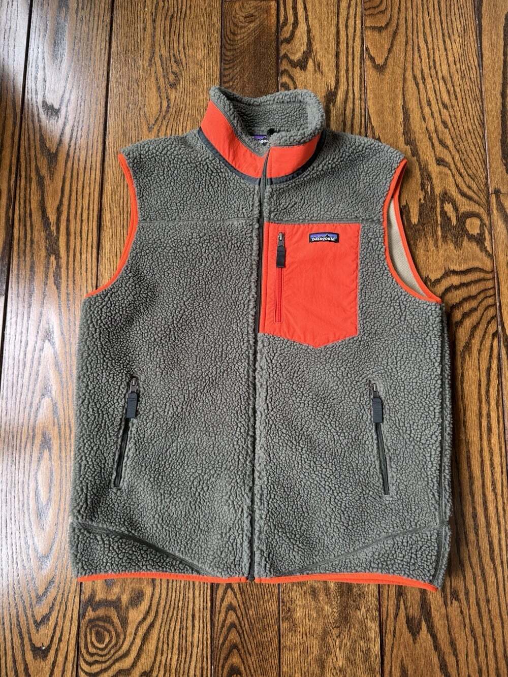 Patagonia Men's Classic Retro-X Vest Green/Orange Size XL Full Zip